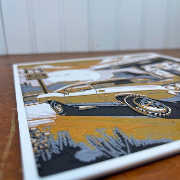 Route 66 Dodge Wall Art, Wall Art, Hueforge Art Print, Textured Art - Picture 2 of 10